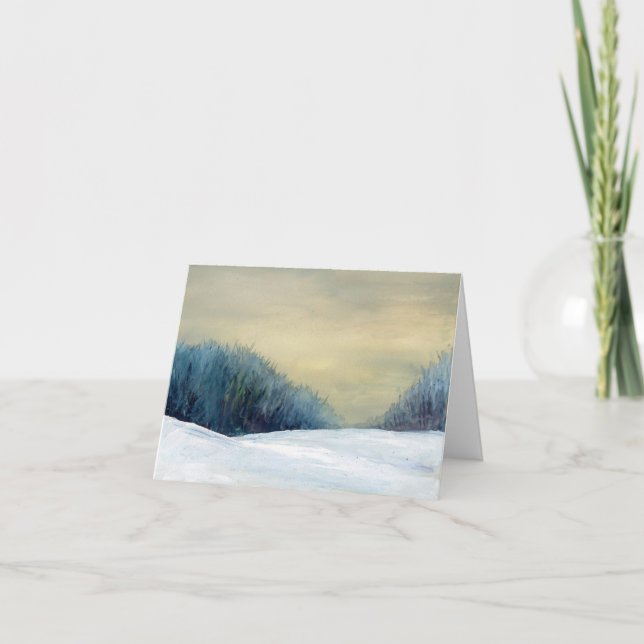 Winter dusk Christmas eve fine art seasonal card (Front)