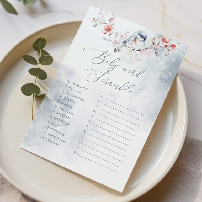 Winter Dusty Blue Baby Word Scramble game (Creator Uploaded)