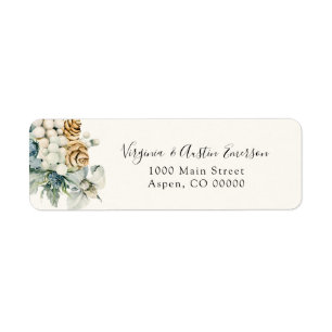 Winter Dusty Blue Return Address Label