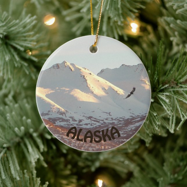 Winter Eagle Ceramic Tree Decoration (Tree)