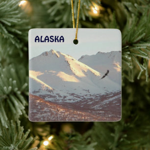 Winter Eagle Ceramic Tree Decoration