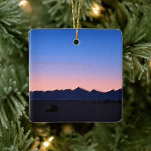 Winter early morning ceramic ornament