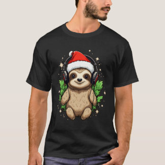 Winter Edm Festiva Christmas Party Sloth T-Shirt