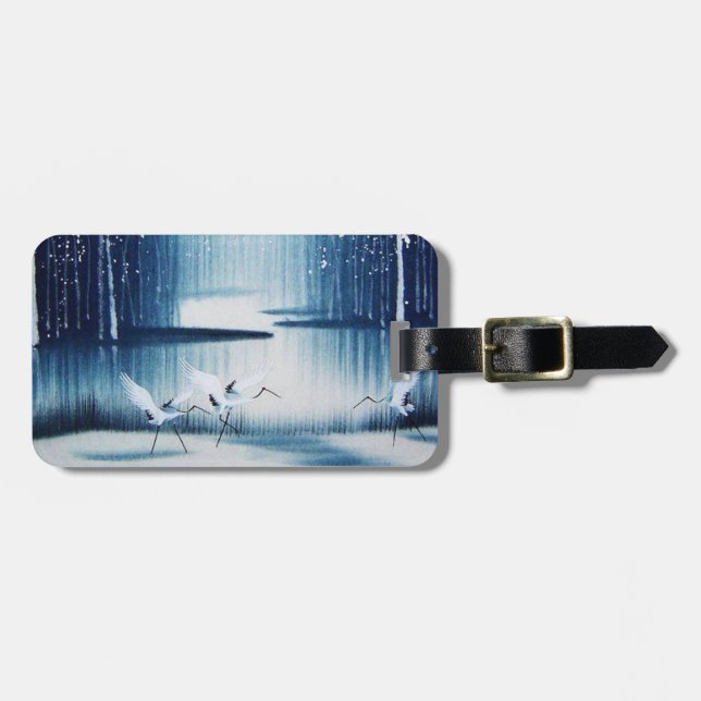 Winter Egrets Luggage Tag (Front Horizontal)