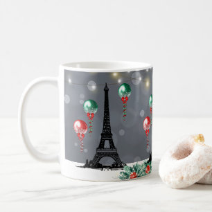 Winter Eiffel Tower, Christmas Balloons Nighttime Coffee Mug