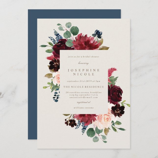 Winter Elegance Bridal Shower Invitation (Front/Back)