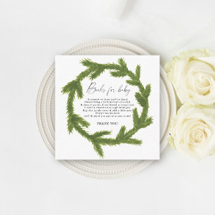 Winter elegant baby gender neutral book request enclosure card