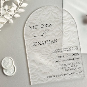 Winter Elegant Snowflakes Wedding Acrylic Invitations