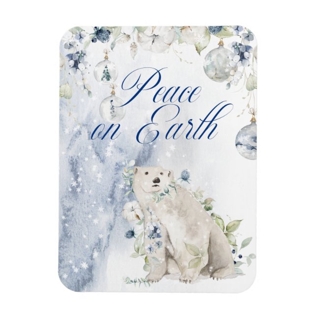 Winter Elegant Watercolor Greenery Typography Magnet (Vertical)