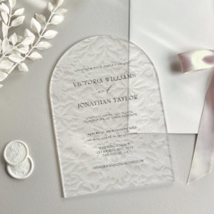 Winter Elegant Wedding Lace Acrylic Invitations
