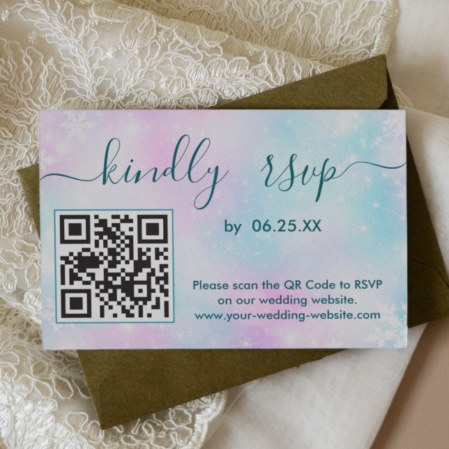 Winter Elegant Wedding RSVP Online With QR Code (Creator Uploaded)