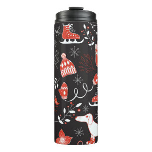 Winter Elements: Cute Hand Drawn. Thermal Tumbler