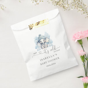 Winter Elephant Boy Baby Shower Favour Bags