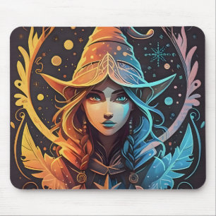 Winter Elf Whimsy: Beautiful Logo Style Design Mouse Mat