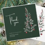 Winter Emerald Green Festive Christmas Wedding Thank You Card<br><div class="desc">Winter Emerald Green Festive Christmas Wedding Thank You Card - Elegant Foliage in Rustic Evergreen Hues. Embrace the enchantment of the season with our traditional Christmas wedding thank you card, adorned in the rich and festive colours of red and green. This elegant thank you card features delicate foliage accents that...</div>