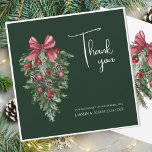 Winter Emerald Green Festive Christmas Wedding Thank You Card<br><div class="desc">Winter Emerald Green Festive Christmas Wedding Thank You Card - Elegant Foliage in Rustic Evergreen Hues. Embrace the enchantment of the season with our traditional Christmas wedding thank you card, adorned in the rich and festive colours of red and green. This elegant thank you card features delicate foliage accents that...</div>