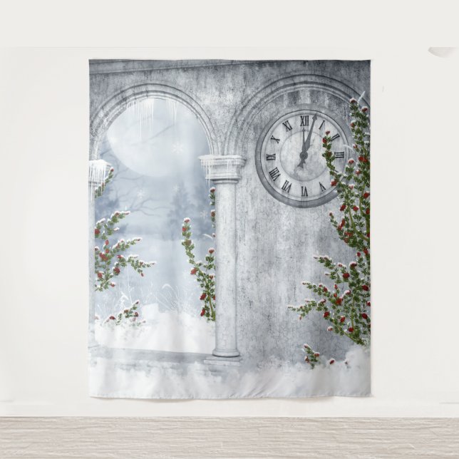 Winter Enchantment Photo Background Tapestry (Front)