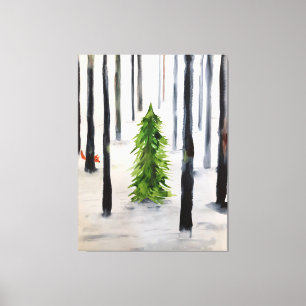winter encounter canvas print