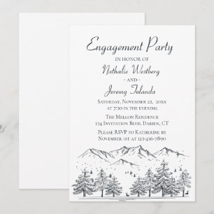 Winter Engagement Party Mountain Country Wedding Invitation