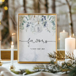 Winter eucalyptus elegant favors please take one poster<br><div class="desc">Winter eucalyptus elegant favors please take one Poster.
Matching items available.</div>