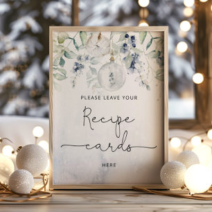 Winter eucalyptus leave your recipe card here poster