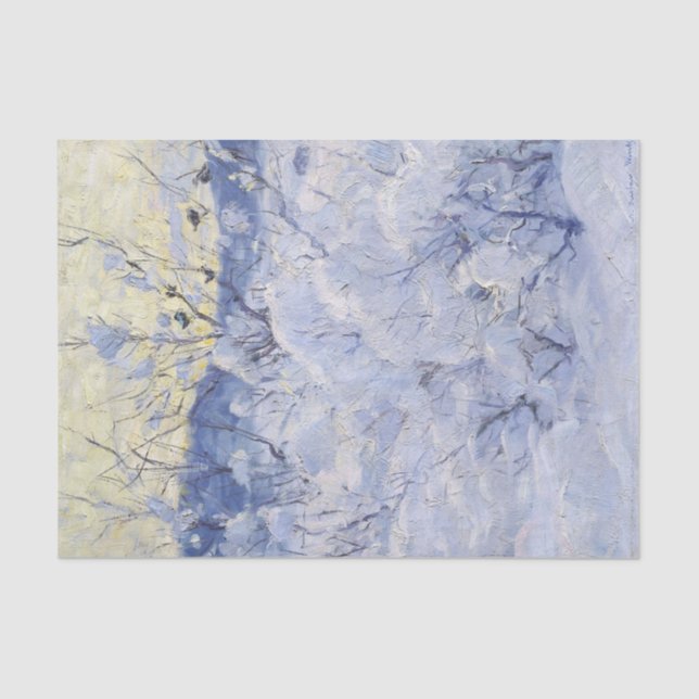 Winter Evening by Gustav Wentzel Tissue Paper (Front)