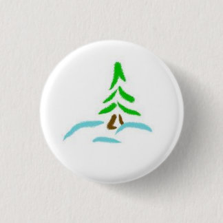 Winter Evergreen 3 Cm Round Badge