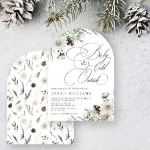 Winter Evergreen Baby its Cold Outside Baby Shower Invitation