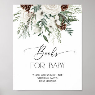 Winter evergreen baby shower Books for baby Poster