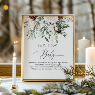 Winter evergreen Don't say baby game Poster