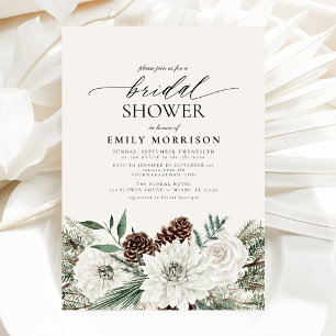 Winter Evergreen Elegant Bridal shower Invitation