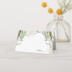 Winter Evergreen Elegant Name Place Cards