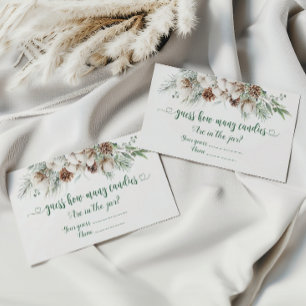 Winter evergreen guess how many candies  enclosure card