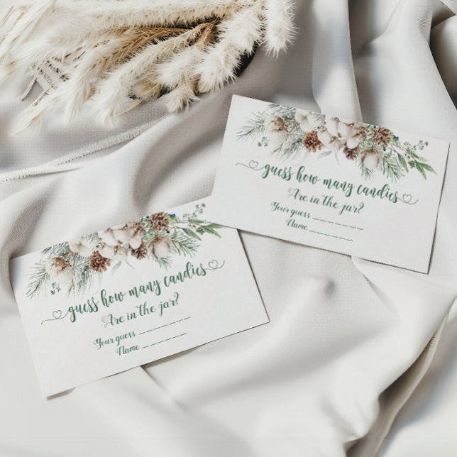 Winter evergreen guess how many candies  enclosure card (Creator Uploaded)