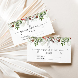 Winter evergreen guess how many kisses bridal enclosure card