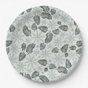 Winter Evergreen Holiday  Paper Plate