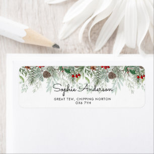 Winter Evergreen Pine  Baby Shower Address 