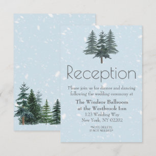 Winter Evergreen Pine Trees Reception Card