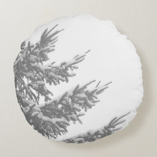 Winter Evergreen Round Cushion (Back)