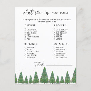 Winter evergreen whats in your purse baby shower