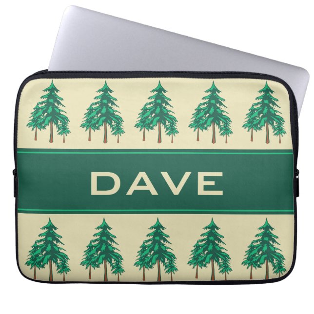Winter Evergreens Outdoor Enthusiast Personalised Laptop Sleeve (Front)