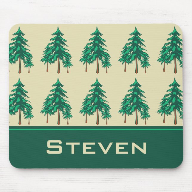 Winter Evergreens Outdoor Enthusiast Personalised Mouse Mat (Front)