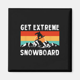 Winter Extreme Sports Mountains Snowboarding Frees Magnet