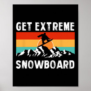 Winter Extreme Sports Mountains Snowboarding Frees Poster