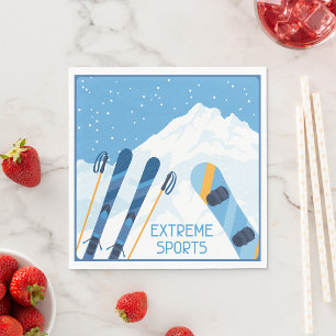 Winter Extreme Sports Napkin