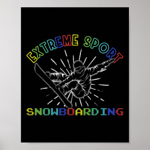 Winter Extreme Sports Snowboarding Freestyle Mount Poster