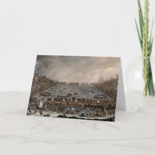 Winter Fair on the Thames, London Holiday Card