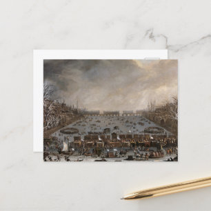 Winter Fair on the Thames, London Postcard