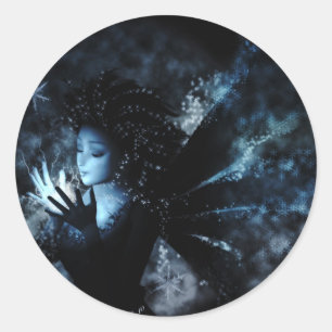 Winter Fairy Classic Round Sticker