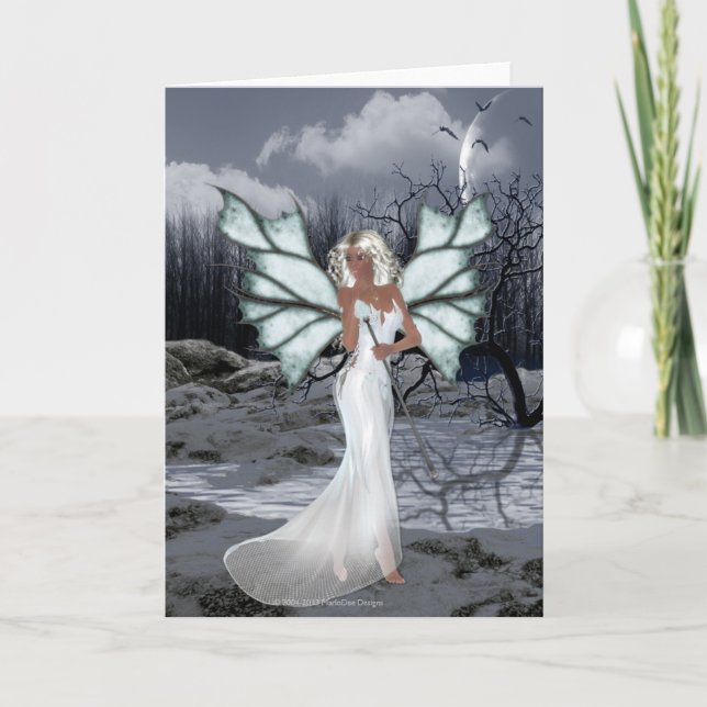 Winter Fairy Fantasy Greeting Card (Front)